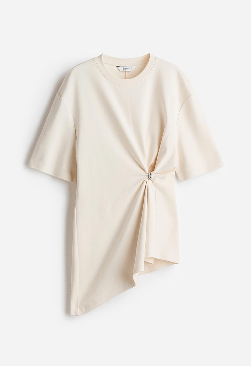 H&M - Draped-detail asymmetric top - cream