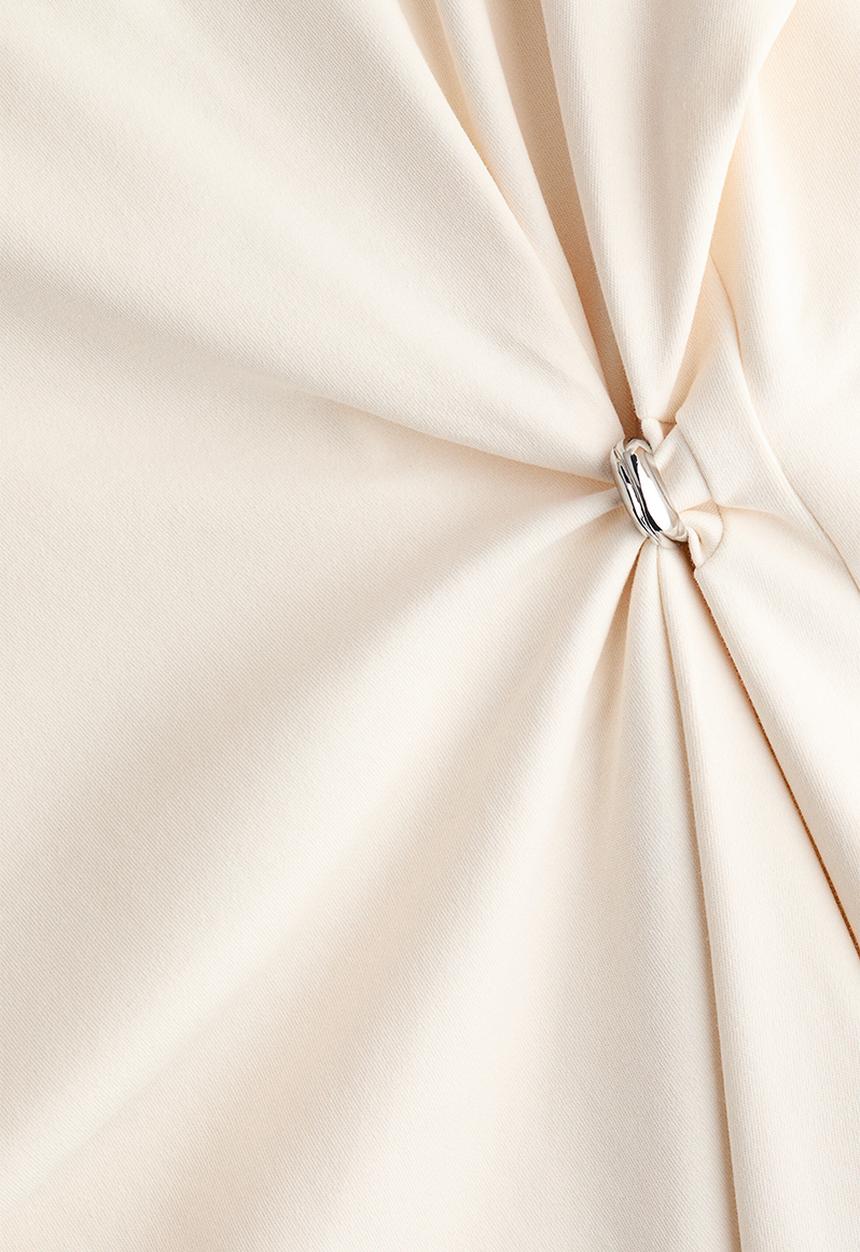 H&M - Draped-detail asymmetric top - cream