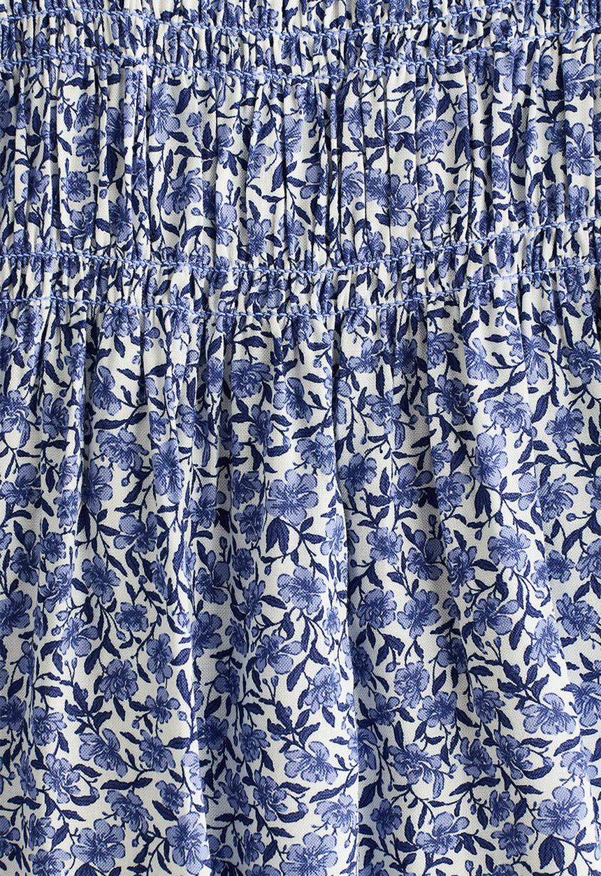 H&M - Smocked strappy dress - blue/floral