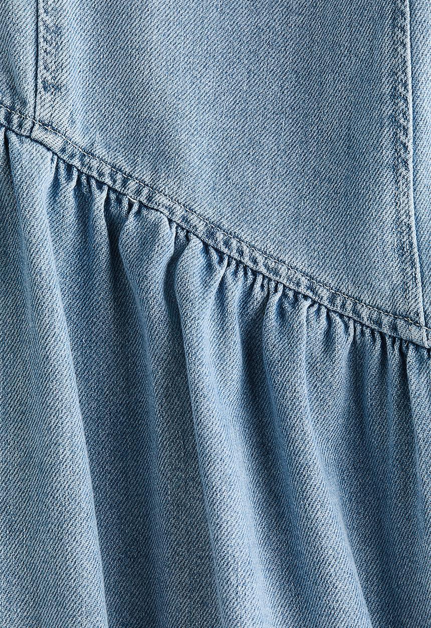 H&M - Flared-skirt denim dress - light denim blue