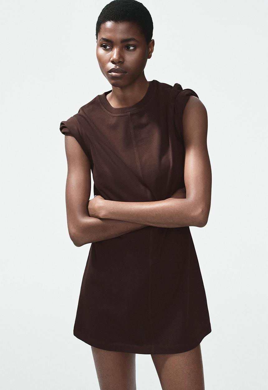 H&M - Cotton t-shirt dress - dark brown