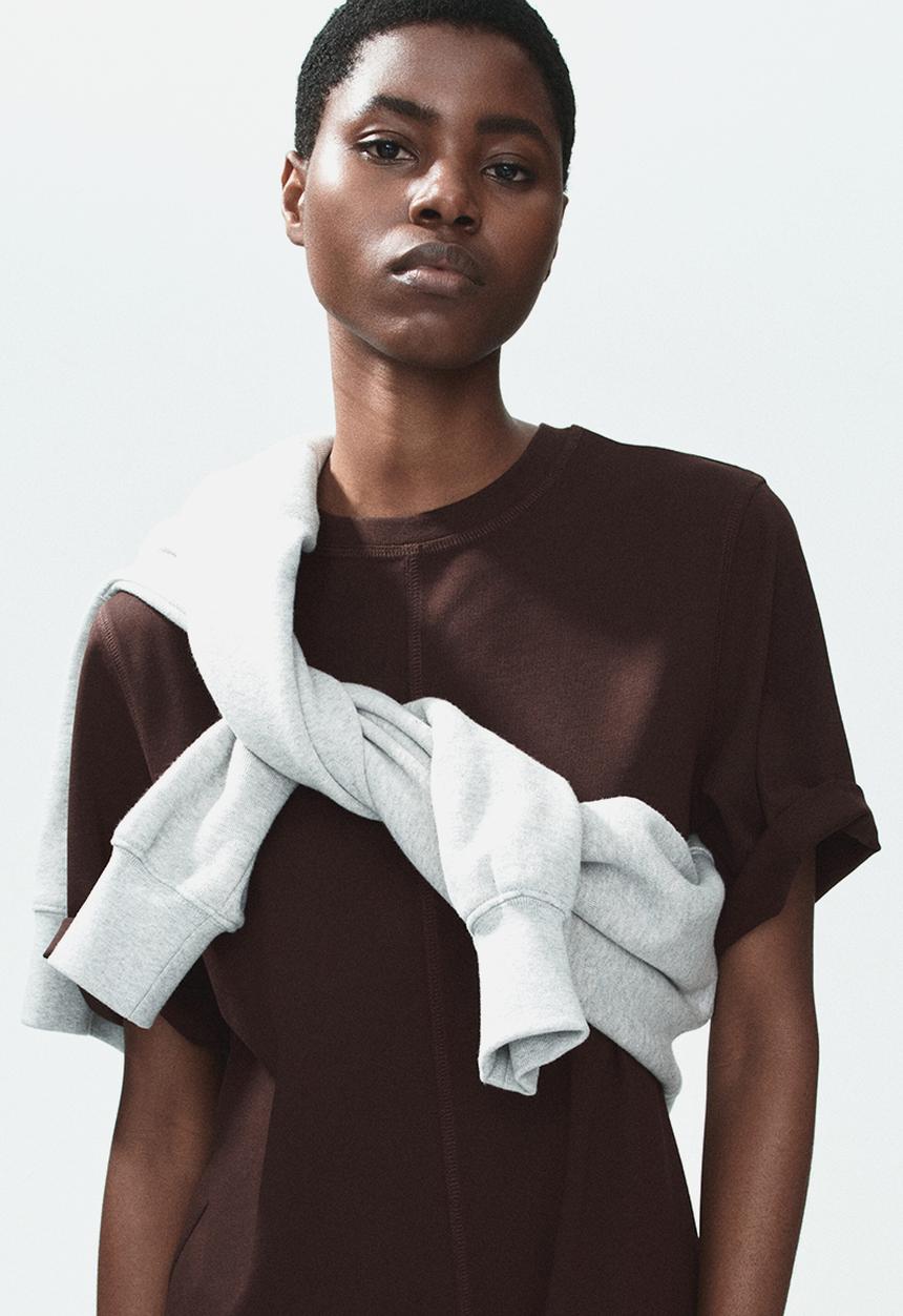 H&M - Cotton t-shirt dress - dark brown