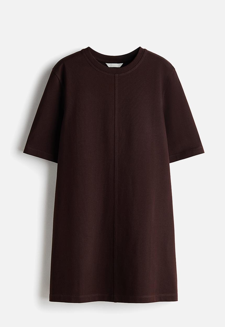 H&M - Cotton t-shirt dress - dark brown