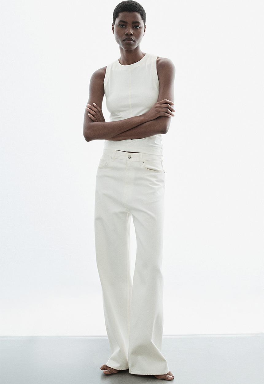 H&M - Flatlock-seam vest top - white