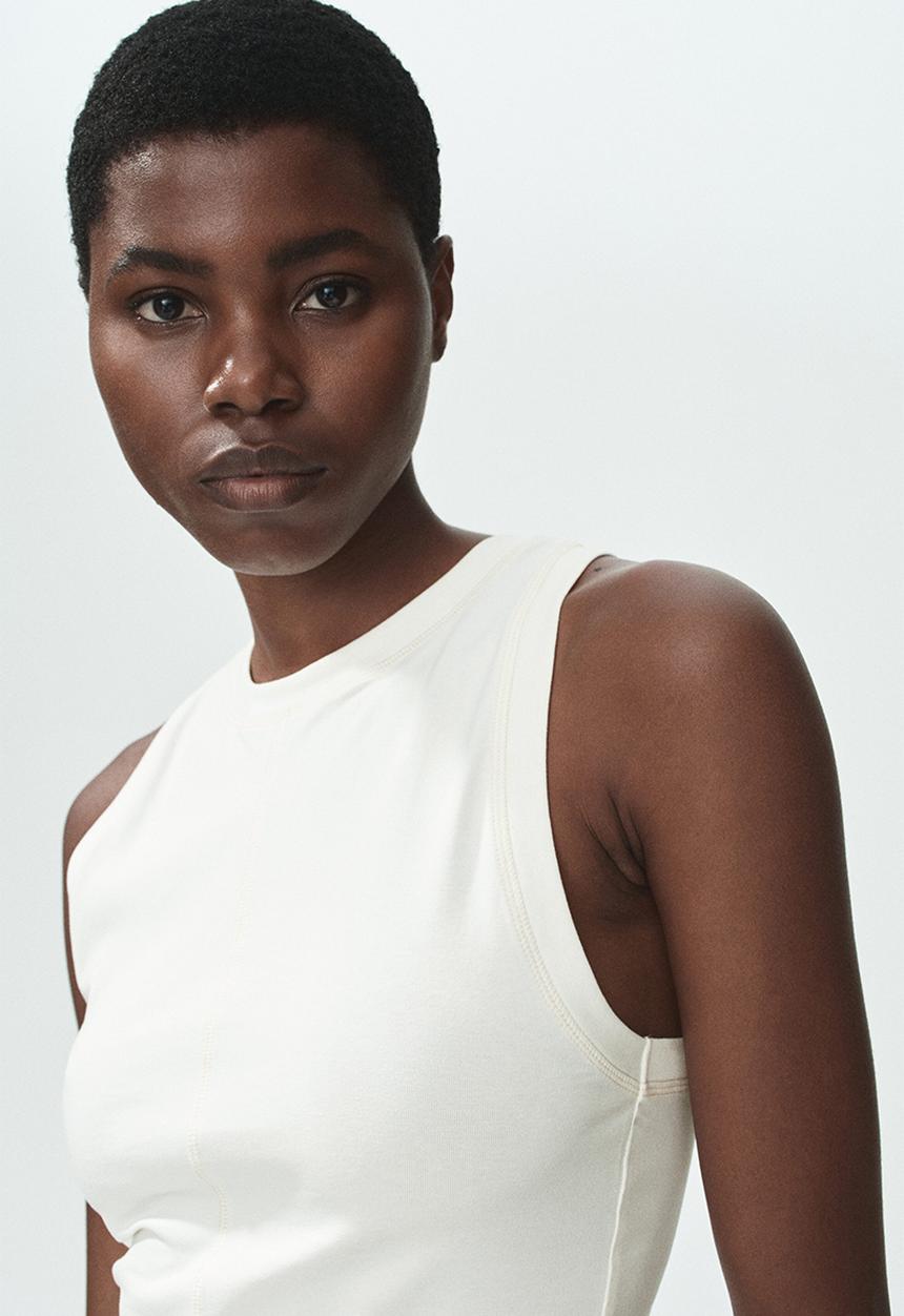 H&M - Flatlock-seam vest top - white