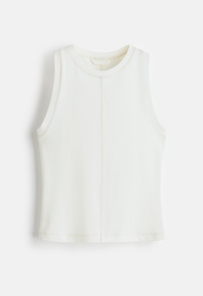 H&M - Flatlock-seam vest top - white