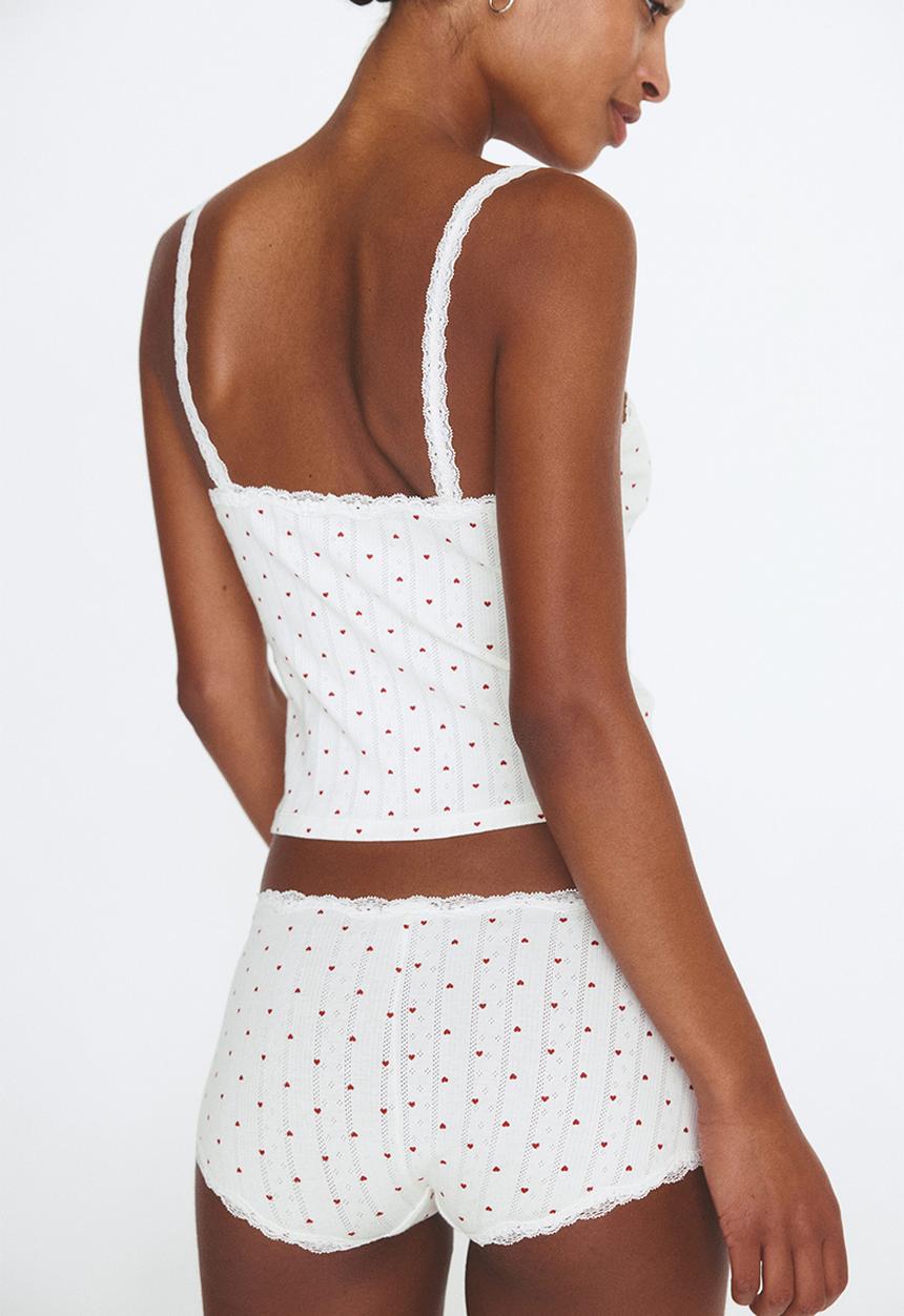 H&M - Cotton shortie briefs - cream/hearts