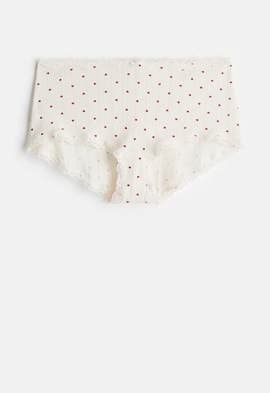 H&M - Cotton shortie briefs - cream/hearts