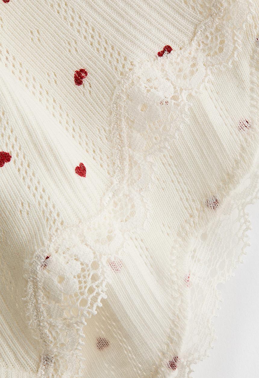H&M - Cotton shortie briefs - cream/hearts