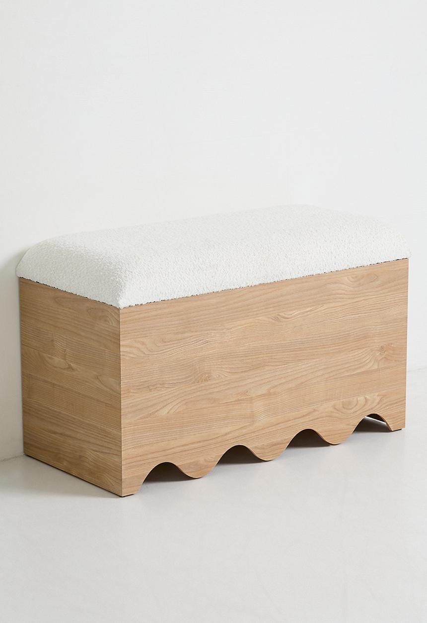 Sixth Floor - Cloud Curvy Storage Ottoman - Natural