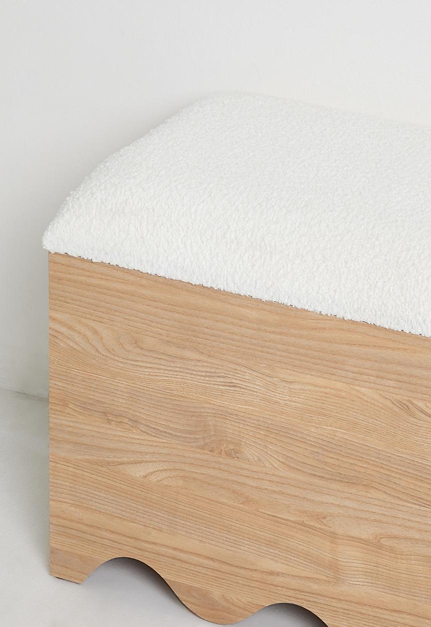 Sixth Floor - Cloud Curvy Storage Ottoman - Natural