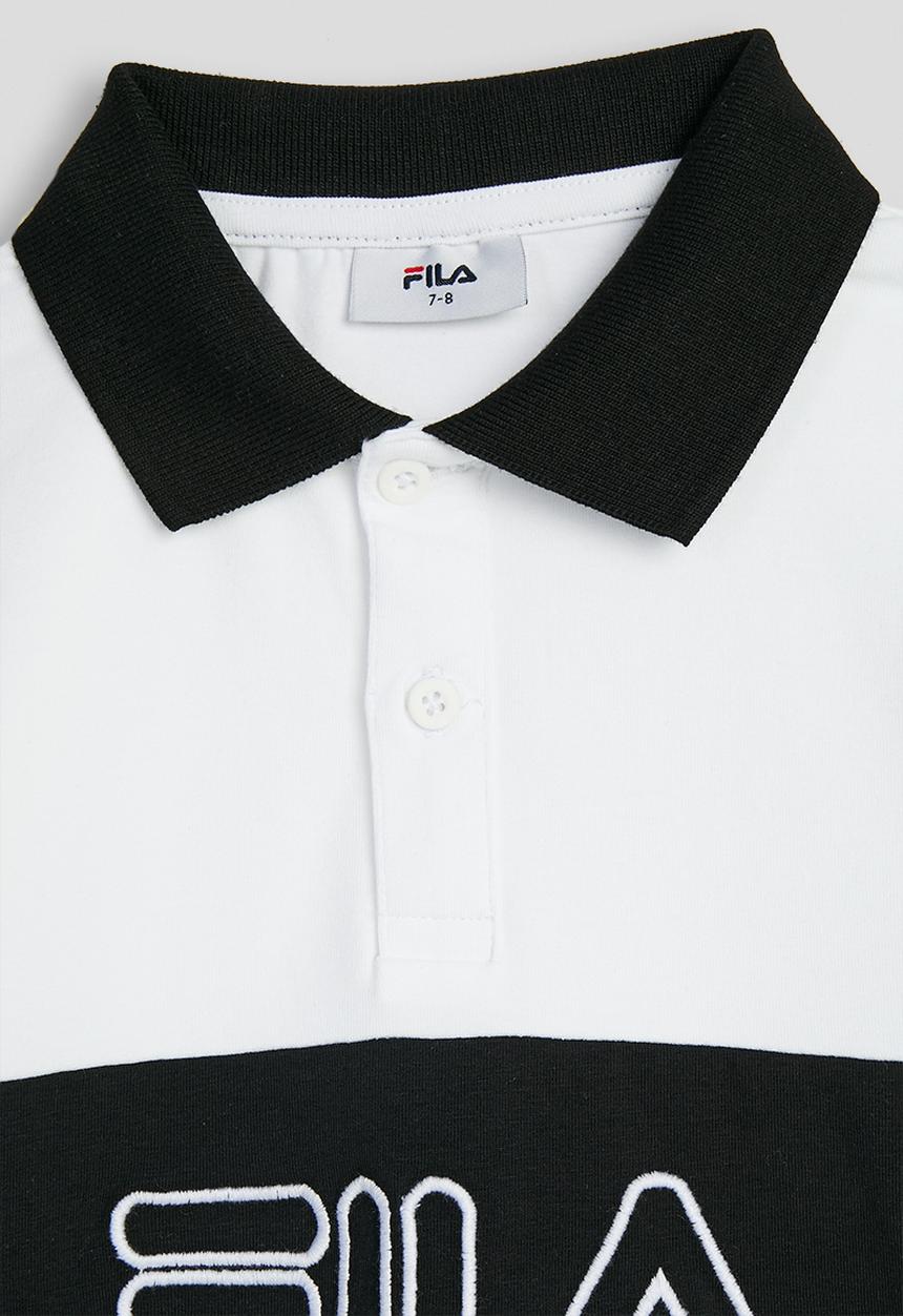 FILA - Greyson Golf Shirt - White/Black/ Evergreen