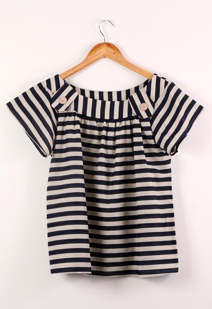 I Love Leroy - Smock Top – Navy & Milk