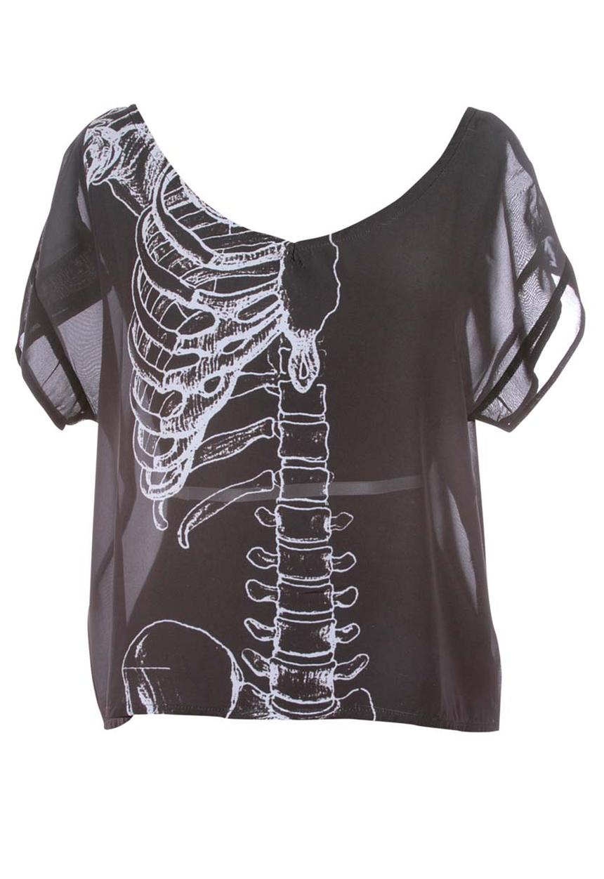 Pretty in Punk - Caged Cropped Blouse – Black
