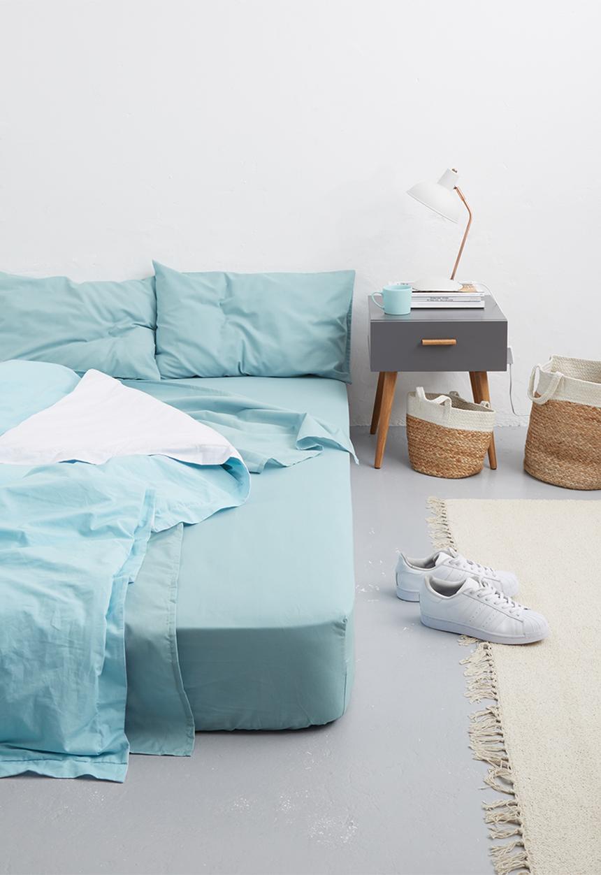 Sixth Floor - Polycotton fitted sheet - duck egg