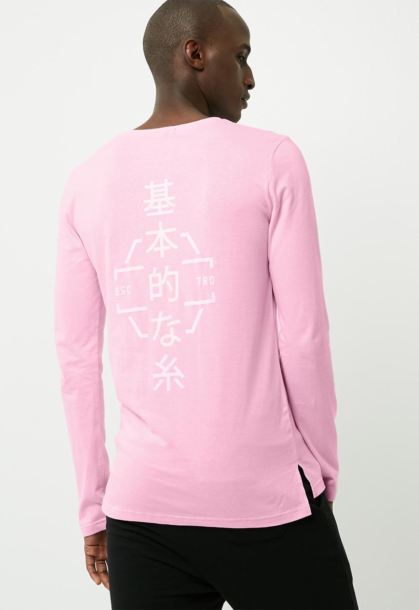 basicthread - Long graphic tail crew neck tee