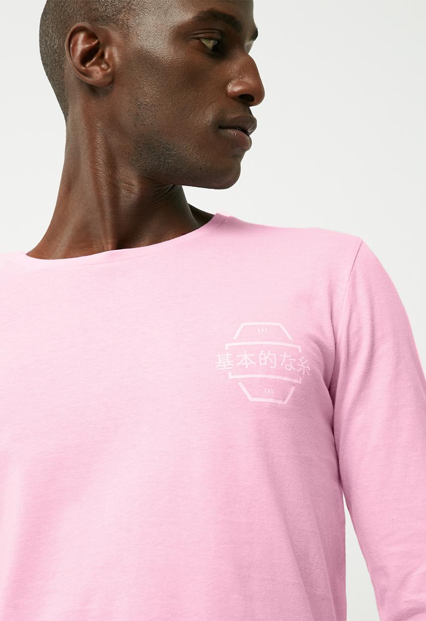 basicthread - Long graphic tail crew neck tee