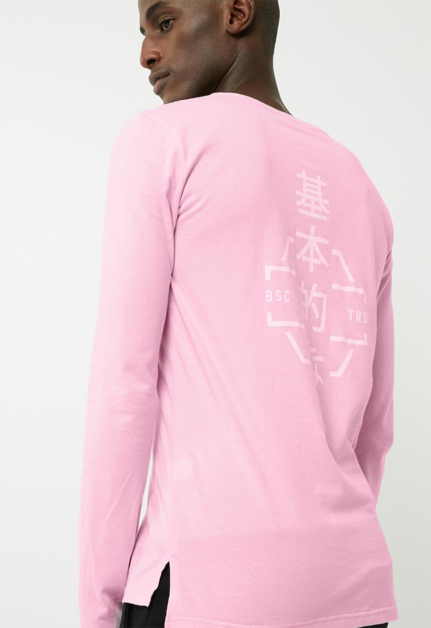 basicthread - Long graphic tail crew neck tee