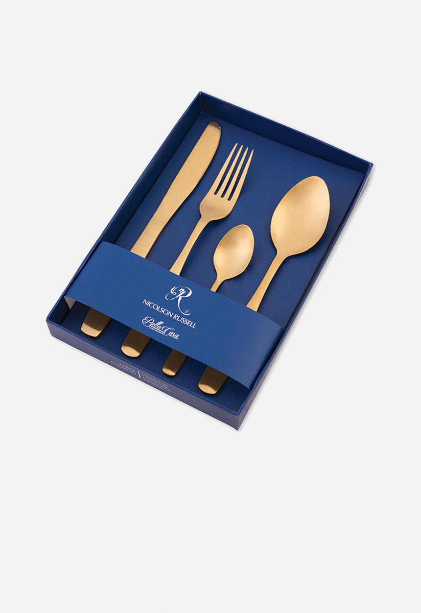 Nicolson Russell - Bella Casa gold matte 4 piece cutlery set
