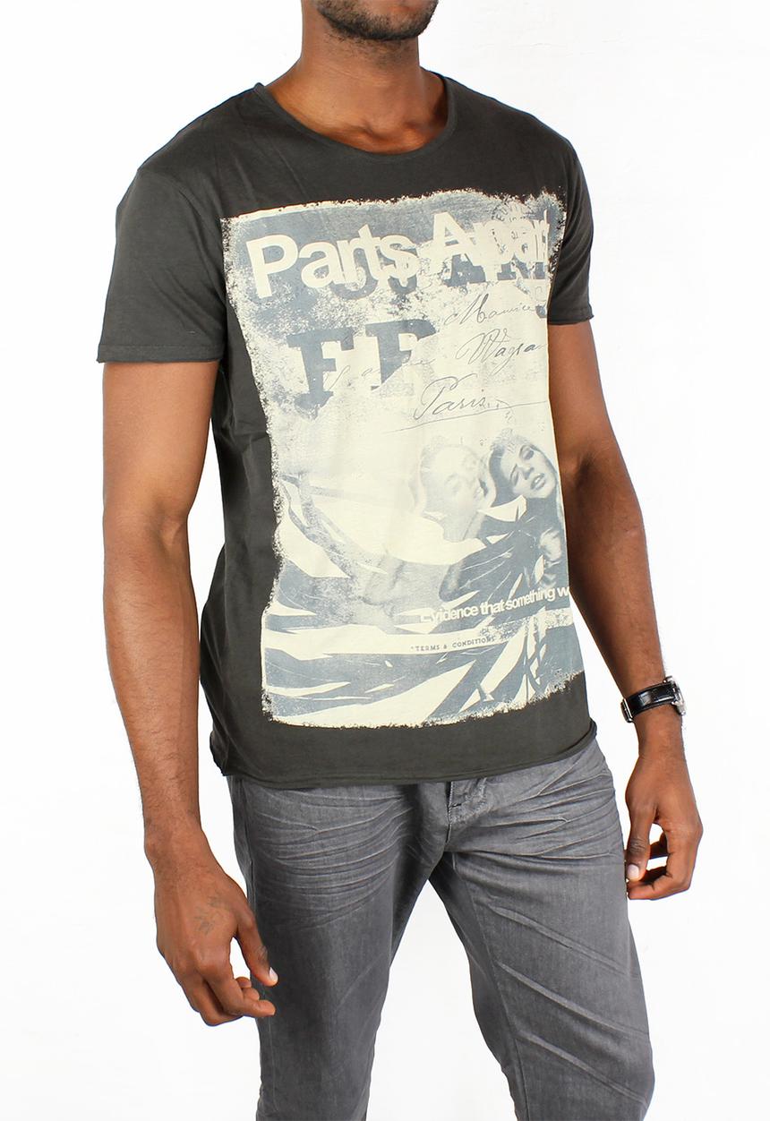 Menswear Mash-Up - Parts Apart Tee – Washed Black