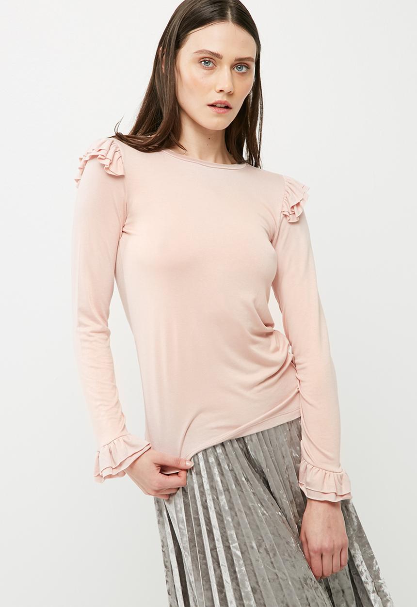 dailyfriday - Ruffle detail long sleeve tee