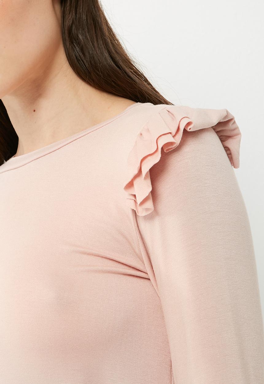 dailyfriday - Ruffle detail long sleeve tee