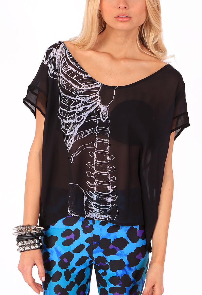 Pretty in Punk - Caged Cropped Blouse – Black