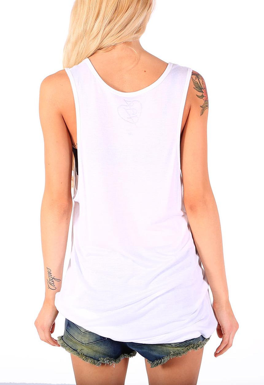 Pretty in Punk - Caged Viscose Tank – White