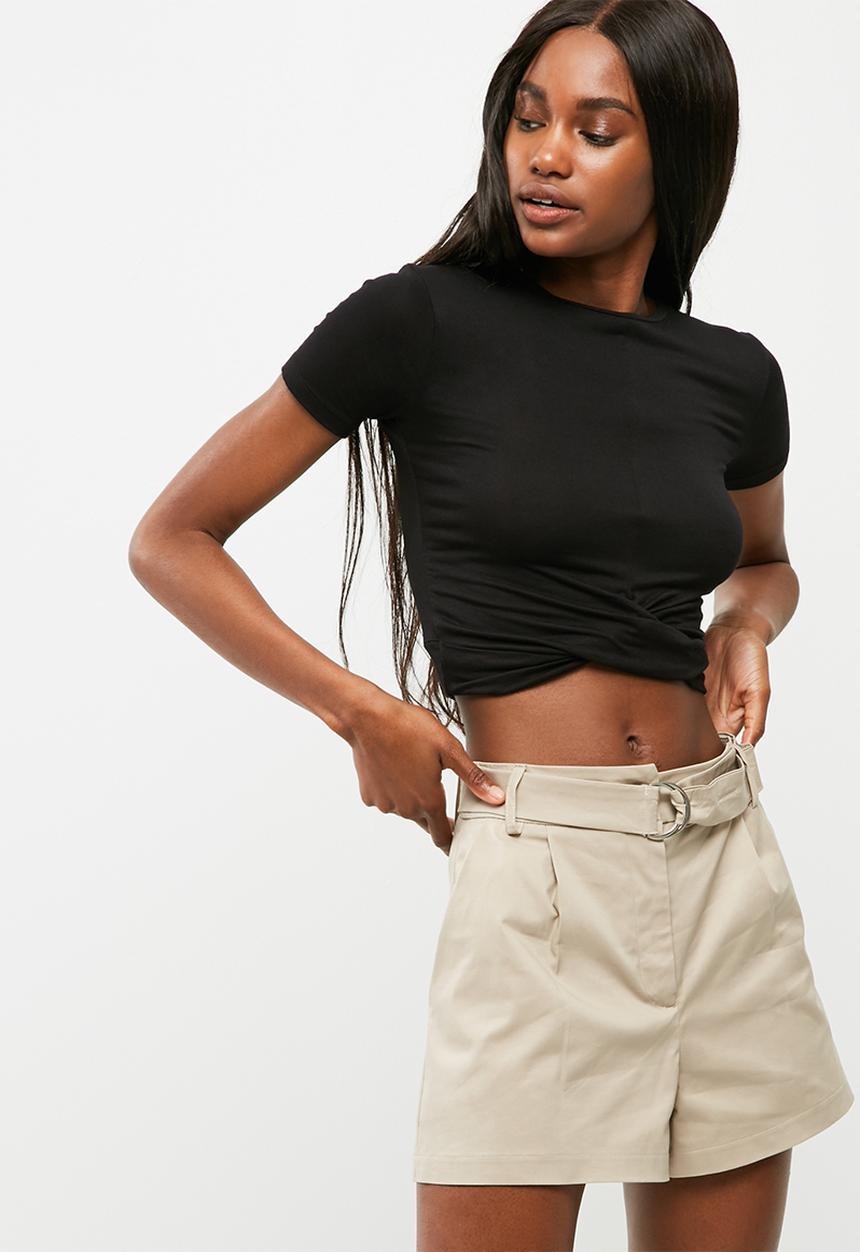 dailyfriday - Knotted front turtleneck top