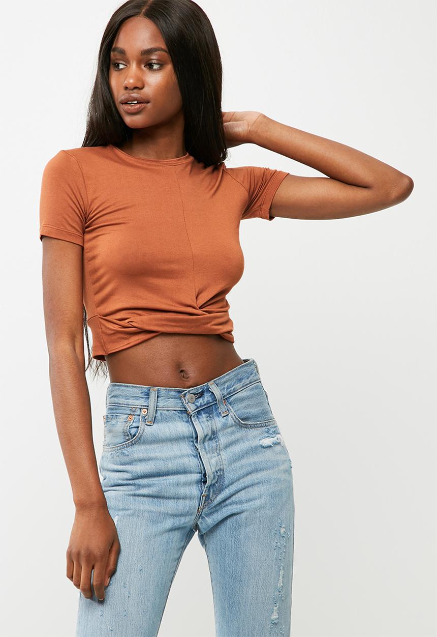 dailyfriday - Knotted front turtleneck top