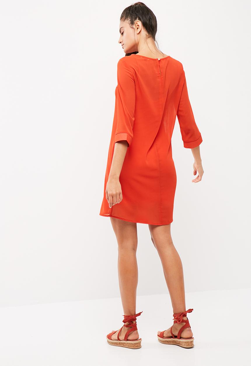dailyfriday - Chiffon shift dress with viscose knit slip