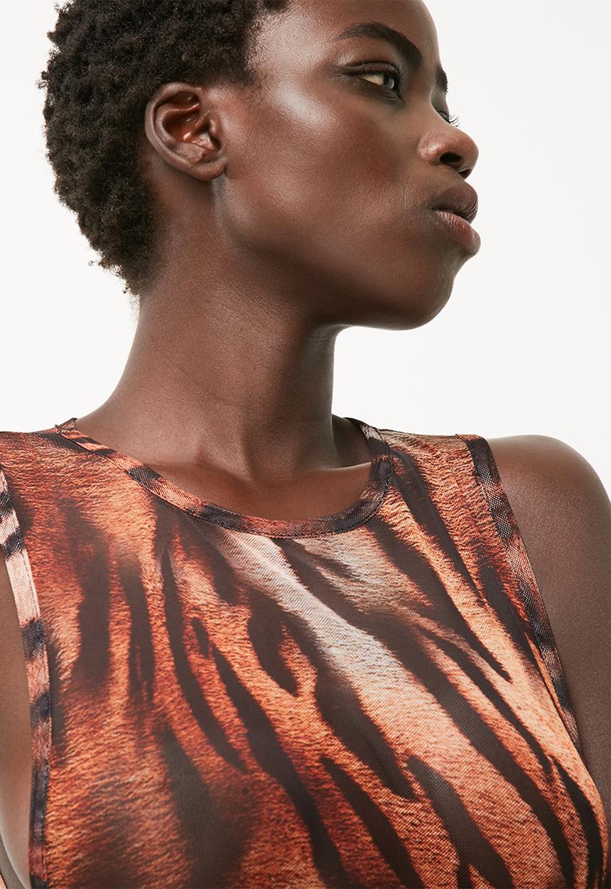Missguided - Tiger print mesh bodysuit