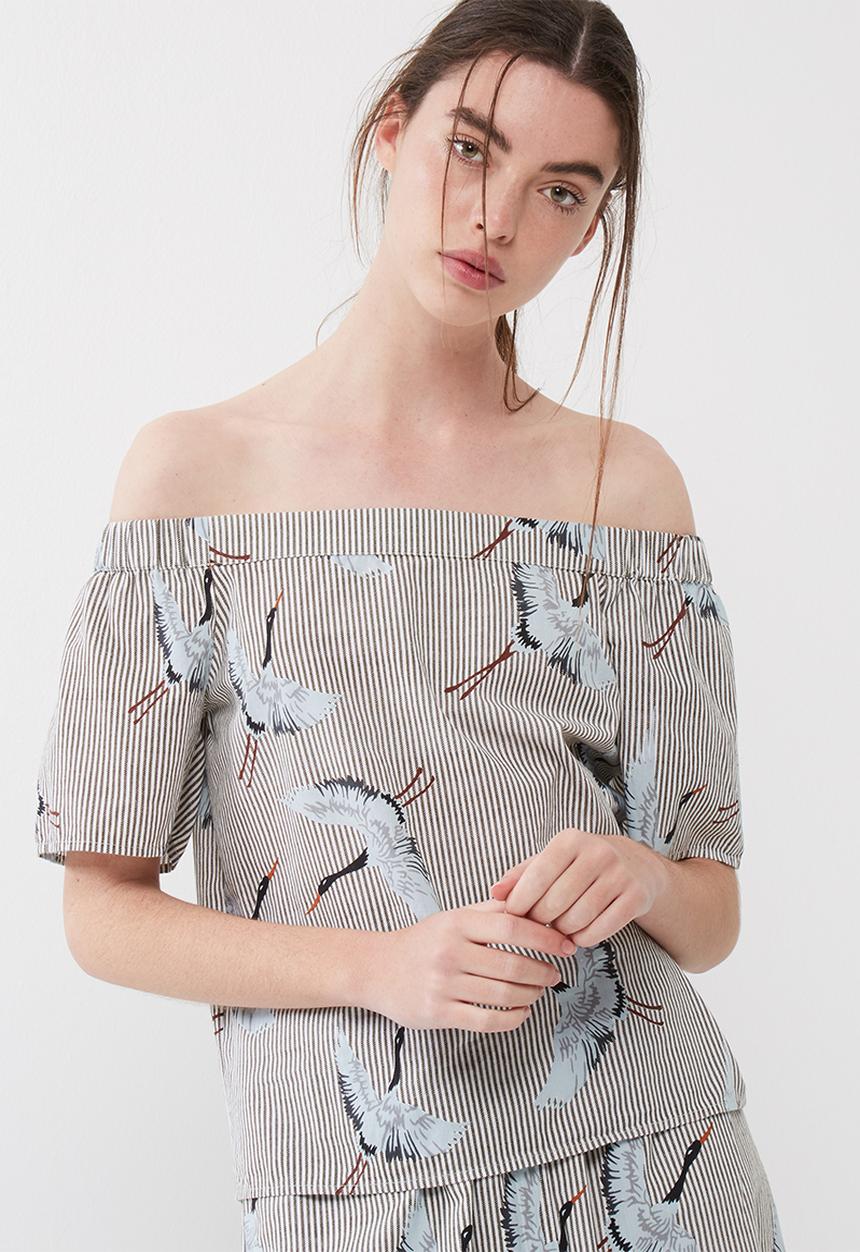 ONLY - Beatrice crane off shoulder top