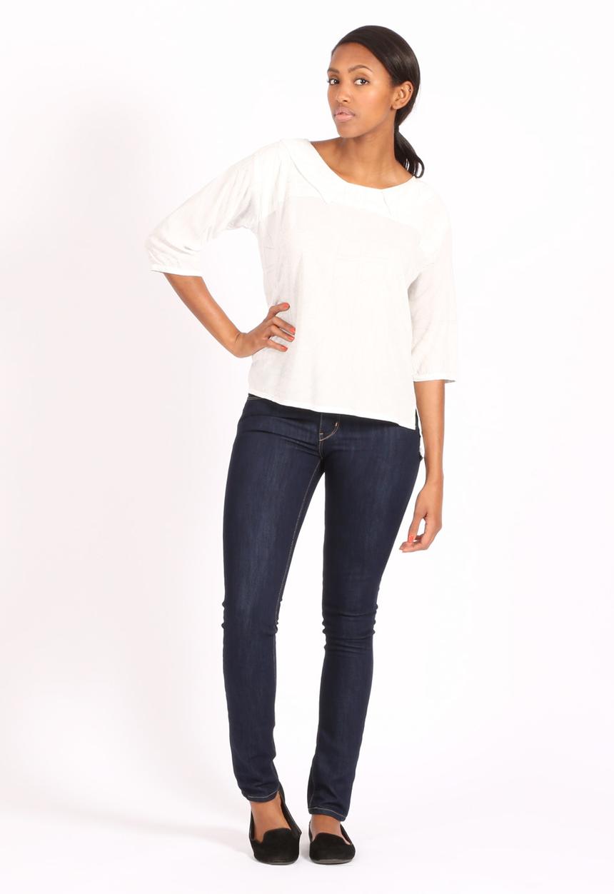 Margot Molyneux - Curve Shirt – White & Grey Print