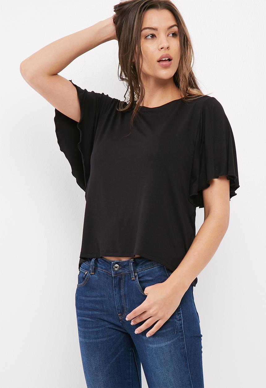 dailyfriday - Scoop neck flutter sleeve tee