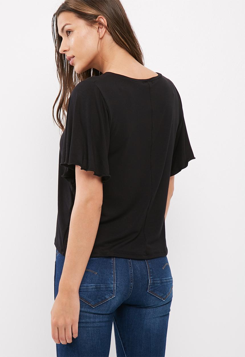 dailyfriday - Scoop neck flutter sleeve tee