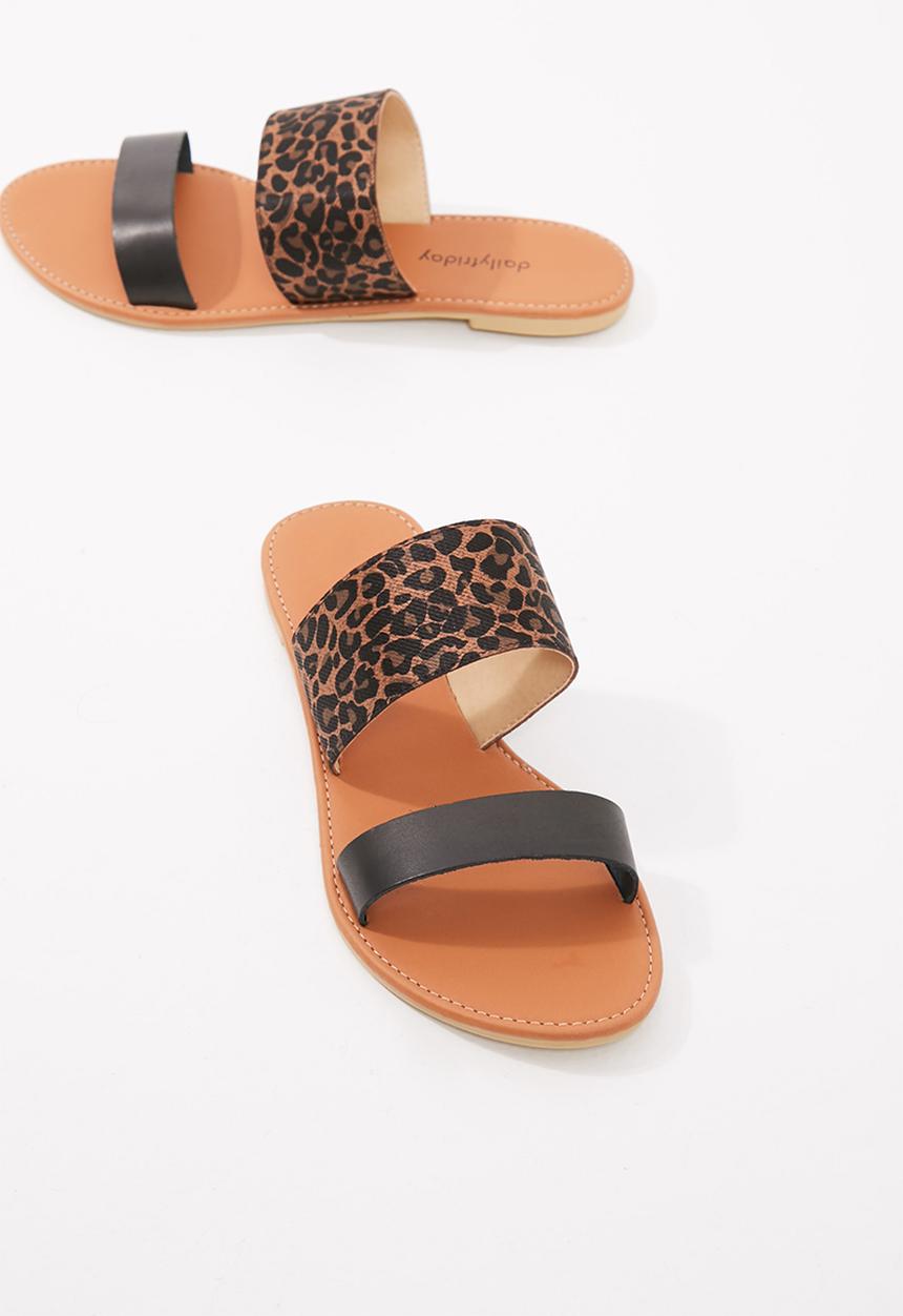 dailyfriday - Double slide sandal - leopard