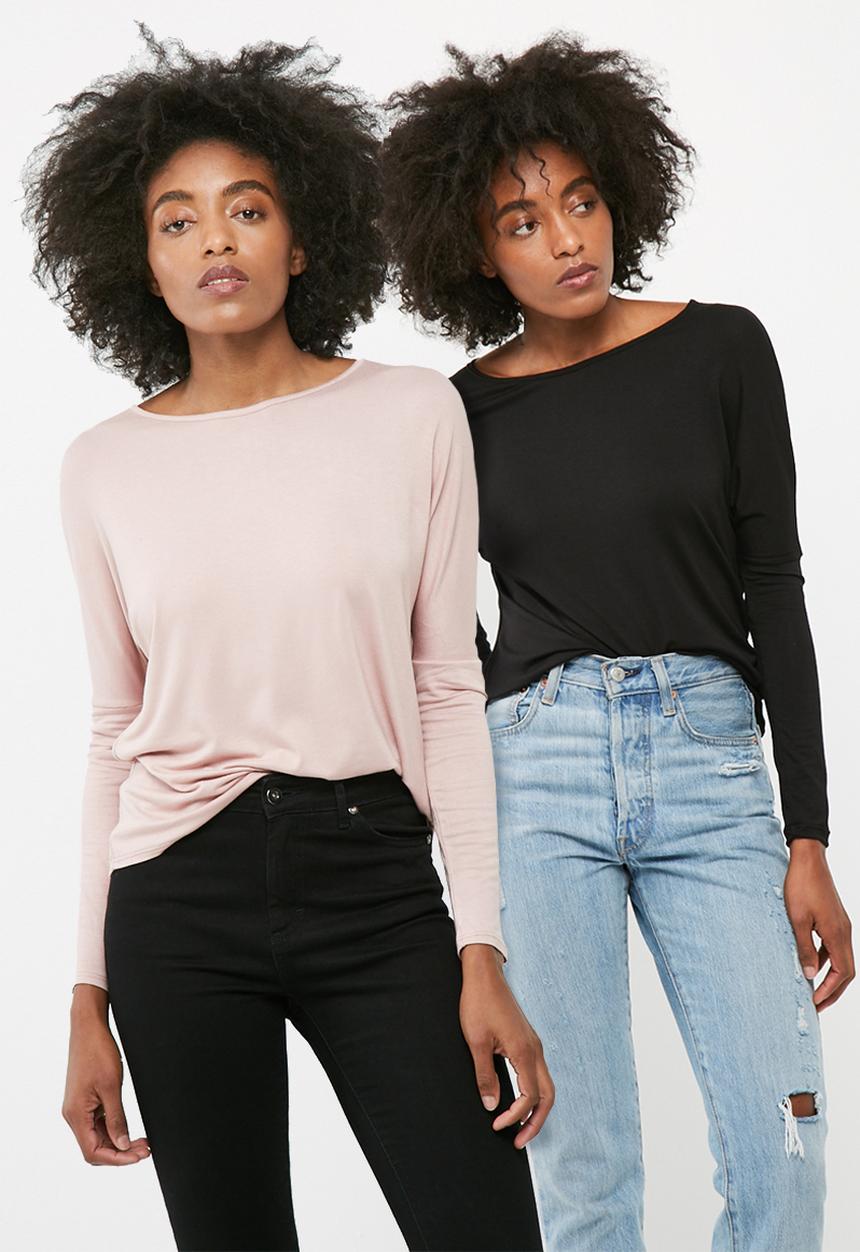 dailyfriday - 2 pack scoop neck long sleeve tee