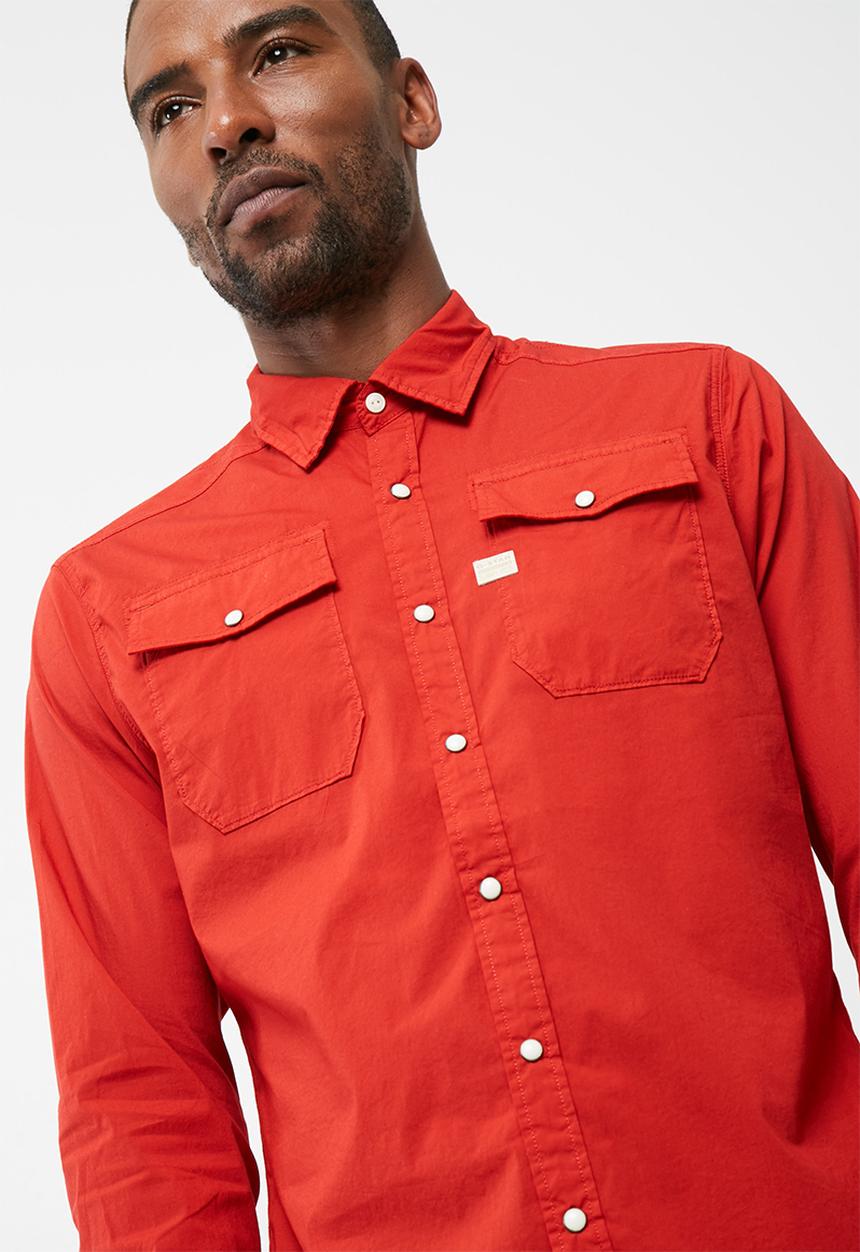 G-STAR - Office stretch poplin shirt - red