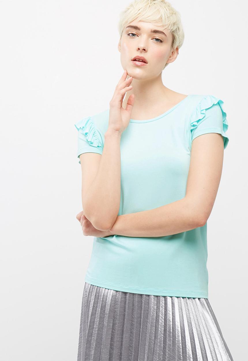 dailyfriday - Frill sleeve scoop neck tee