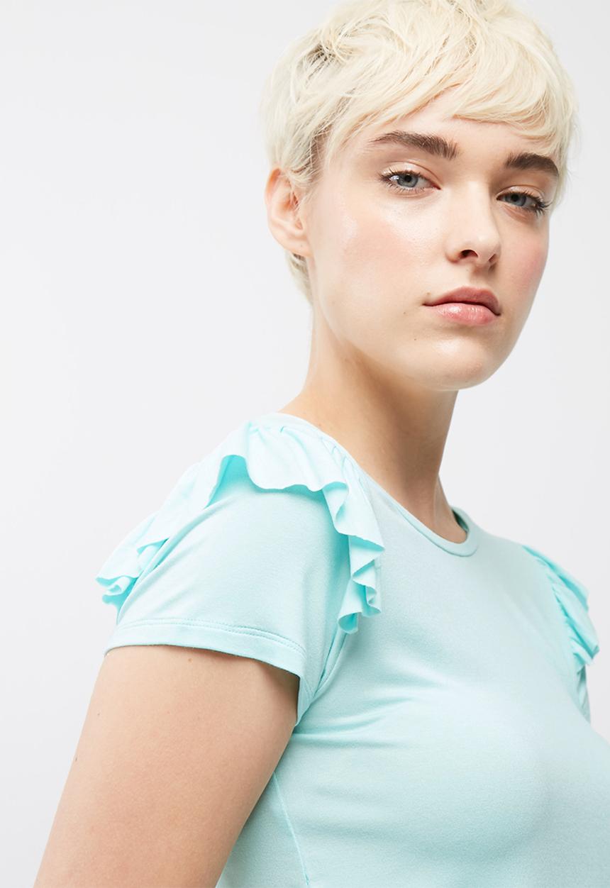 dailyfriday - Frill sleeve scoop neck tee