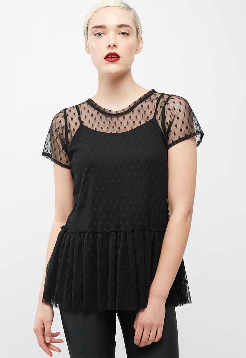 dailyfriday - Mesh peplum tee