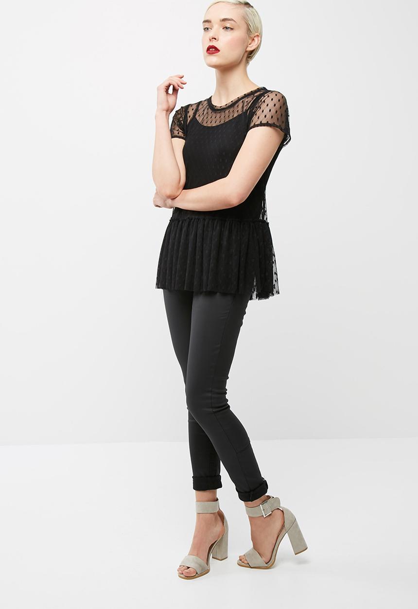 dailyfriday - Mesh peplum tee