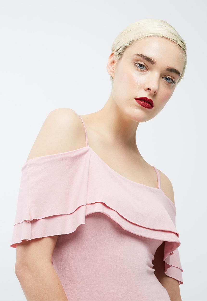 dailyfriday - Tiered off the shoulder bodysuit