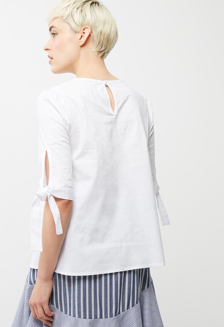 dailyfriday - Poplin blouse with tie sleeve