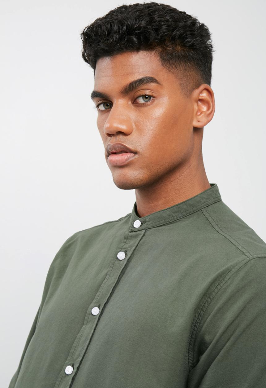 basicthread - Regular fit mandarin oxford shirt