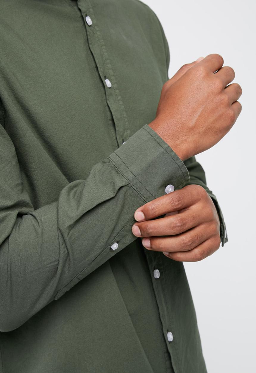 basicthread - Regular fit mandarin oxford shirt