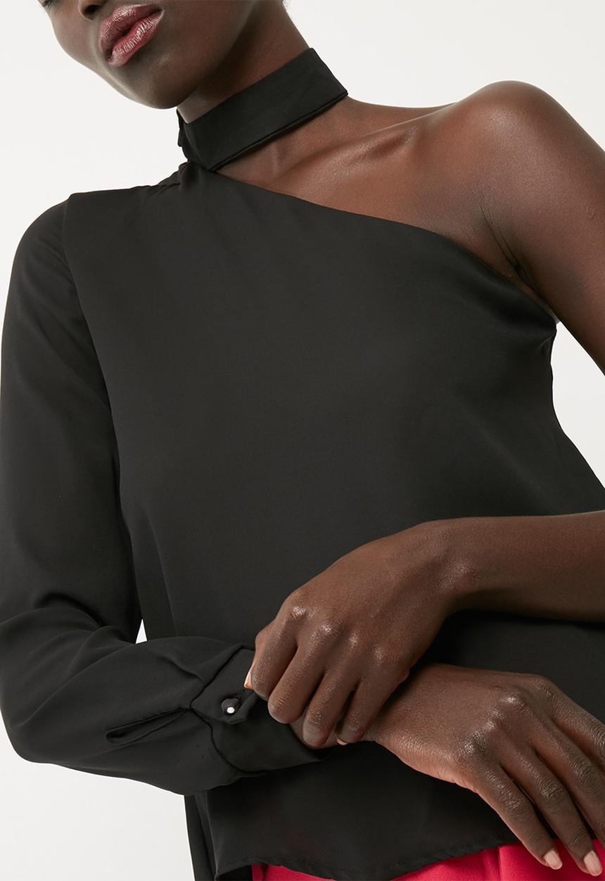 dailyfriday - One shoulder choker blouse