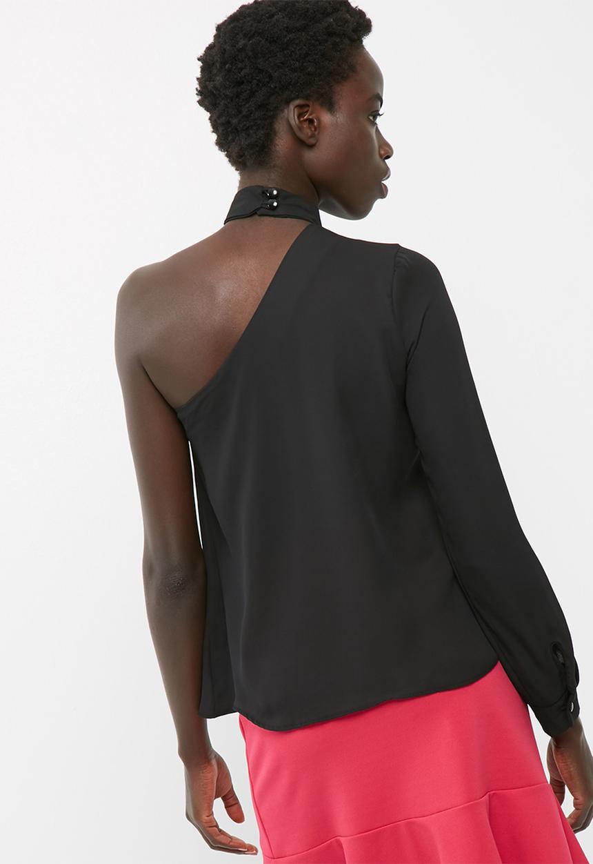 dailyfriday - One shoulder choker blouse
