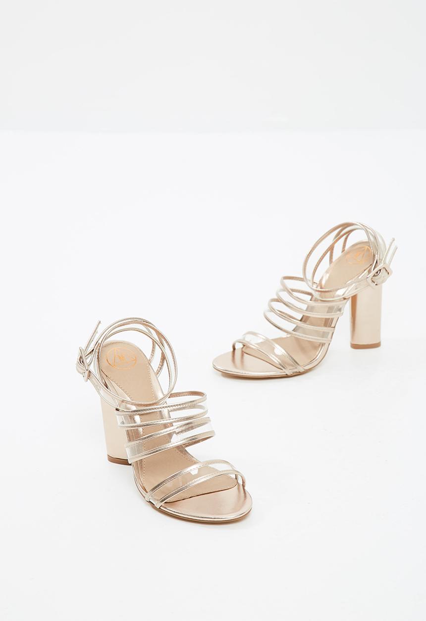 Missguided - Clear multi strap block heel